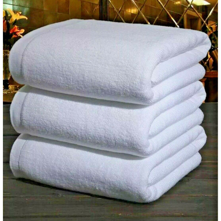 Eider & Ivory™ White Bath Towels 24" X 48" Highly Absorbent 100 Cotton